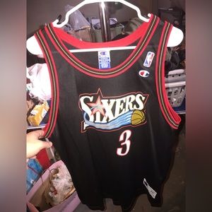 Vintage Champion Philadelphia 76ers Allen Iverson Basketball Jersey
